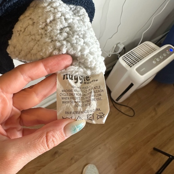 Cozy Navy Blue Fleece Huggie Hoodie - Picture 3 of 5